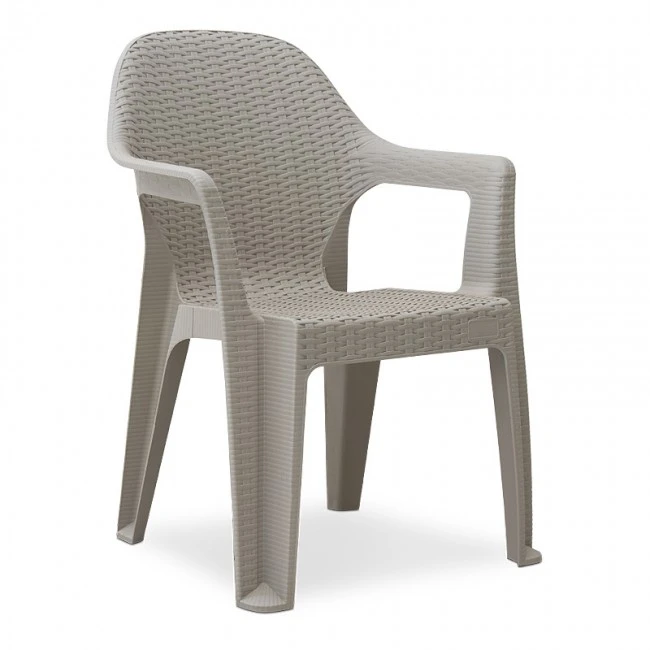 Mandella garden plastic armchair in grey color 60x57x84cm.