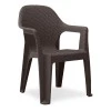 Mandella garden plastic armchair in brown color 60x57x84cm.