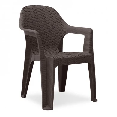 Mandella garden plastic armchair in brown color 60x57x84cm.