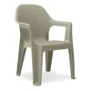 Mandella garden plastic armchair in beige color 60x57x84cm.