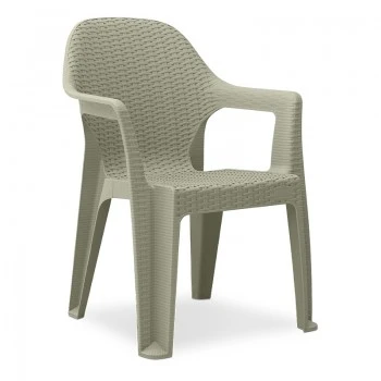 Mandella garden plastic armchair in beige color 60x57x84cm.