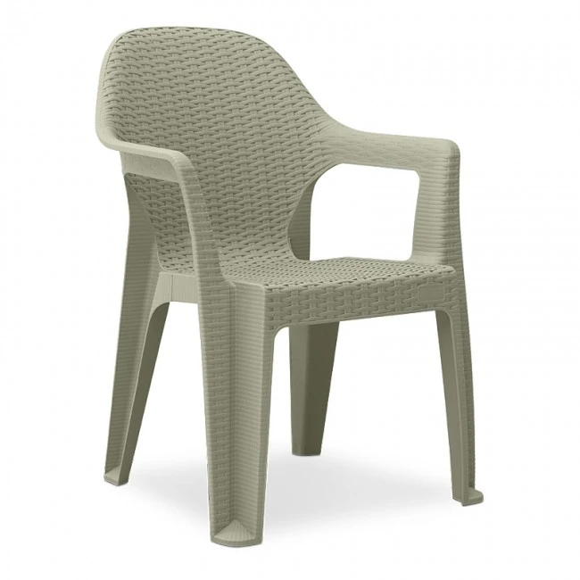 Mandella garden plastic armchair in beige color 60x57x84cm.