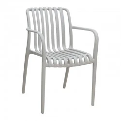 Polypropylene armchair in light grey color 53,5x58x80cm.