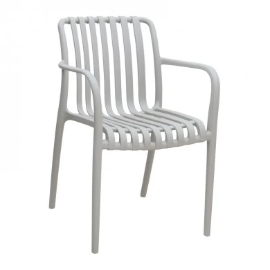 Polypropylene armchair in light grey color 53,5x58x80cm.