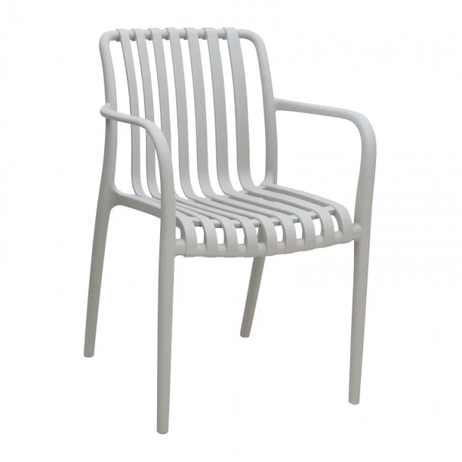 Polypropylene armchair in light grey color 53,5x58x80cm.