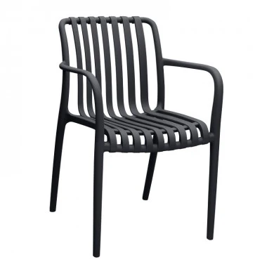 Polypropylene armchair in black color 53,5x58x80cm.