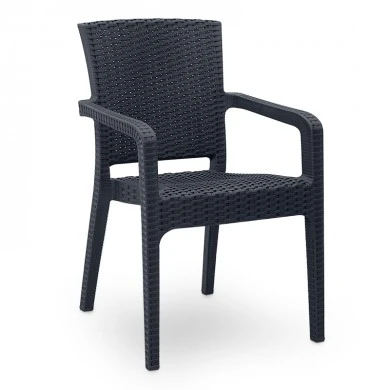Clio Megapap recycled polypropylene armchair in anthracite color 57x55x86cm.
