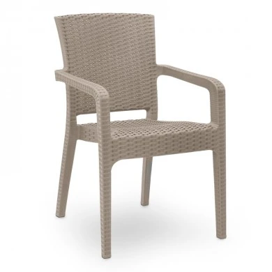 Clio Megapap recycled polypropylene armchair in cappuccino color 57x55x86cm.