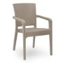 Clio Megapap recycled polypropylene armchair in cappuccino color 57x55x86cm.