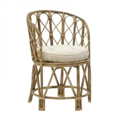 Rostan Inart natural rattan armchair with cushion 51x50x80cm