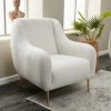 Simena Megapap boucle fabric armchair in cream color 77x70x77cm.