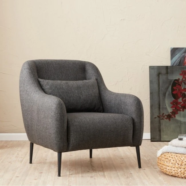 Venus Megapap fabric armchair in anthracite color 77x70x77cm.