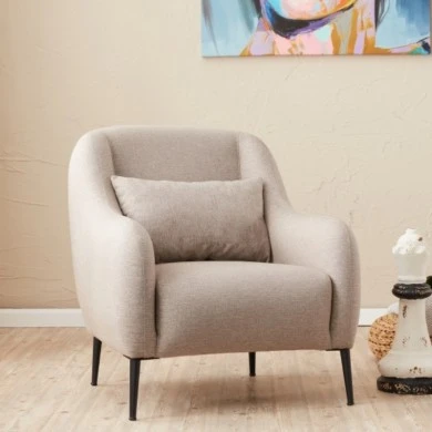 Venus Megapap fabric armchair in cream color 77x70x77cm.