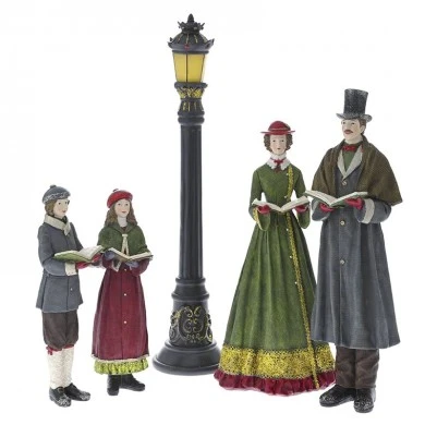 XMAS MULTICOLOR RESIN FAMILY WITH LED LIGHT S 5 28-50CM