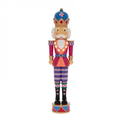 LED COLOURFULL RESIN NUTCRACKER 11X10X46CM