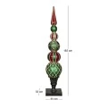 XMAS MULTICOLOR RESIN BALL COLUMN IN 3 SIZES WITH LED LIGHT 33X33X183CM