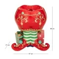 XMAS RED RESIN ELF PANTS WITH COLORFUL DESIGNS 57X41X66CM