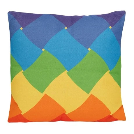 MULTICOLOR COTTON FABRIC FILLED CUSHION 45X45CM