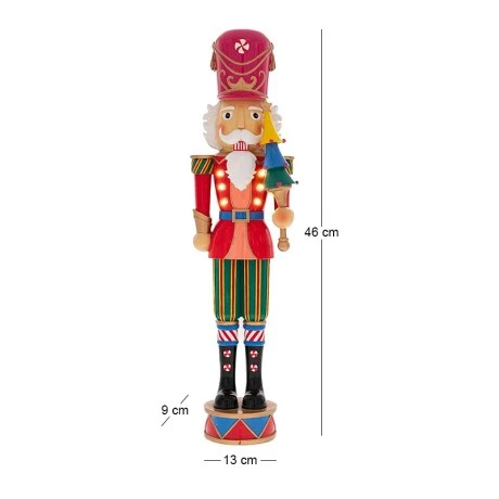 LED COLOURFULL RESIN NUTCRACKER 13X9X46CM