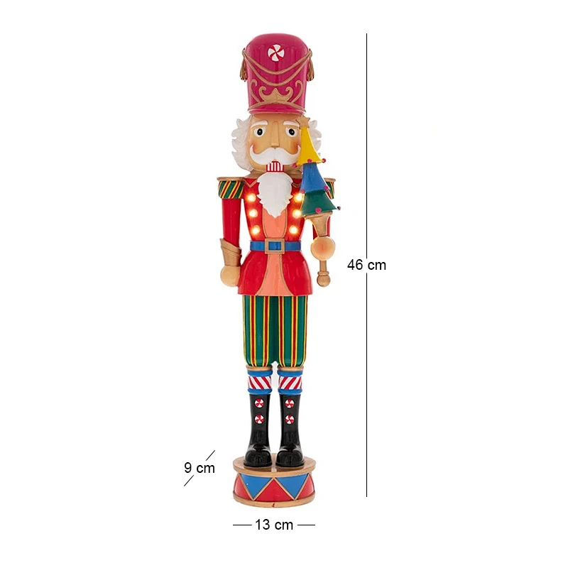 LED COLOURFULL RESIN NUTCRACKER 13X9X46CM