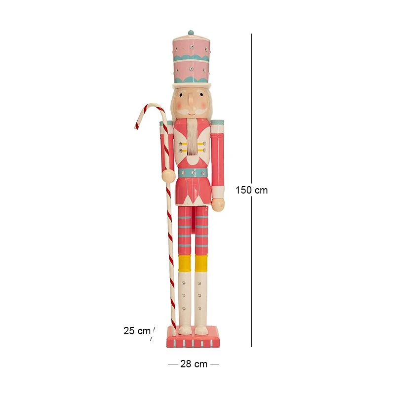 LIGHT BLUE WOODEN NUTCRACKER 28Χ25Χ150CM
