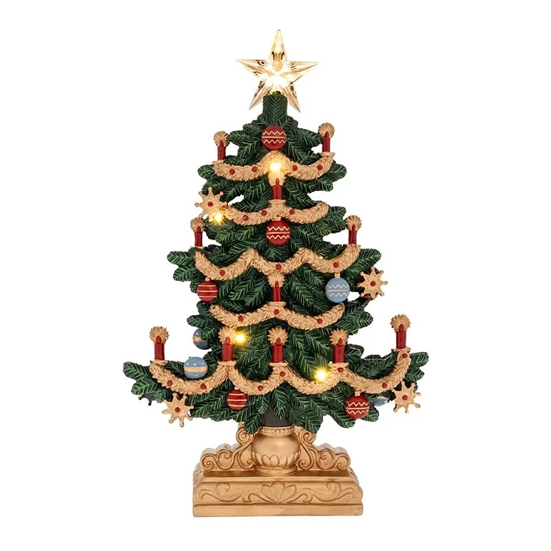 RESIN MULTI XMAS TREE WITH LED 32Χ9.5Χ48.5CM