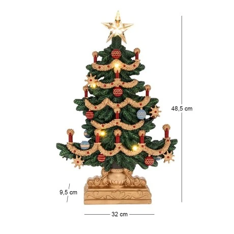 RESIN MULTI XMAS TREE WITH LED 32Χ9.5Χ48.5CM