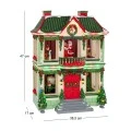 RESIN CHRISTMAS HOUSE WITH MUSIC, MOVEMENT AND LED LIGHT 36.5X17X47EK