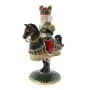 CHRISTMAS RESIN KNIGHT ON HORSE CANDLE HOLDER 22X15X33CM