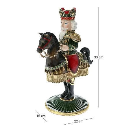 CHRISTMAS RESIN KNIGHT ON HORSE CANDLE HOLDER 22X15X33CM