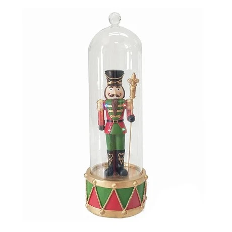 CHRISTMAS RESIN LED SOLDIER IN GLASS DOME 39CM
