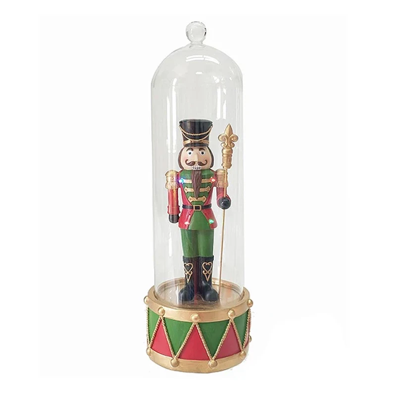 CHRISTMAS RESIN LED SOLDIER IN GLASS DOME 39CM