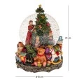 RESIN WINDING WATER GLOBE WITH XMAS SCENE AND MUSIC 19X19X24CM