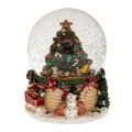 RESIN WINDING WATER GLOBE WITH XMAS TREE AND MUSIC 18,5X17X21CM