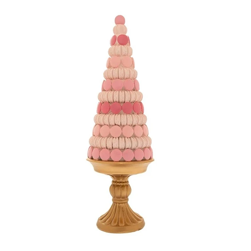 ΠΟΛΥΡΕΖΙΝ ΡΟΖ ΔΕΝΤΡΟ ΑΠΟ MACARON ΣΕ ΧΡΥΣΗ ΒΑΣΗ 14Χ14Χ41ΕΚ