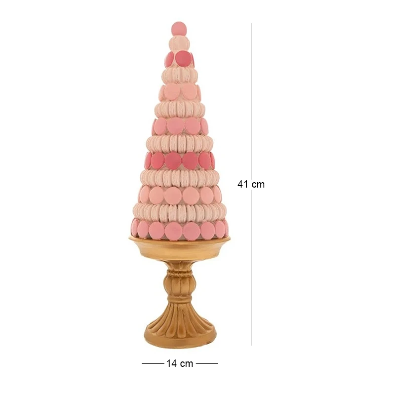 ΠΟΛΥΡΕΖΙΝ ΡΟΖ ΔΕΝΤΡΟ ΑΠΟ MACARON ΣΕ ΧΡΥΣΗ ΒΑΣΗ 14Χ14Χ41ΕΚ