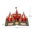 XMAS RESIN CIRCUS WITH TURNING FIGURES MUSIC AND LED LIGHT 45X27X36,5CM