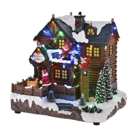 CHRISTMAS REINDEER DODGE ANIMATED WITH LIGHTS AND MUSIC 25X19X25CM