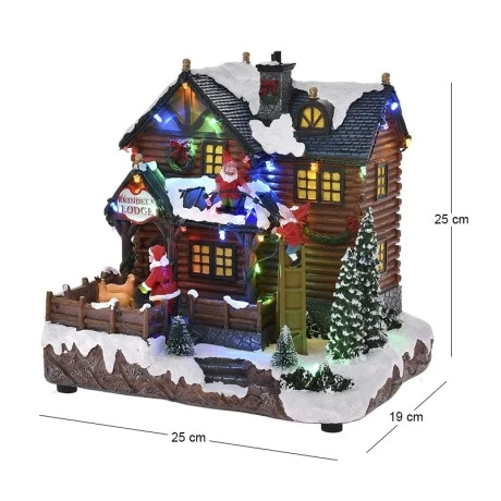 CHRISTMAS REINDEER DODGE ANIMATED WITH LIGHTS AND MUSIC 25X19X25CM