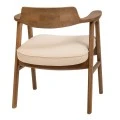 NATURAL OAK WOOD ARMCHAIR WITH LIGHT GREY CUSHION 64X56X73CM