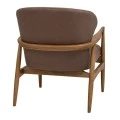 NATURAL OAK WOOD ARMCHAIR WITH BROWN CUSHION 71X73X83,5CM