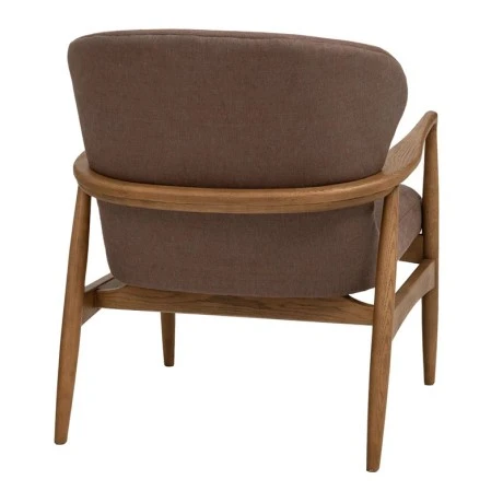 NATURAL OAK WOOD ARMCHAIR WITH BROWN CUSHION 71X73X83,5CM