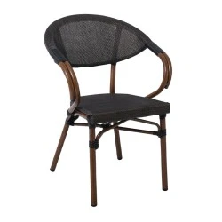 COSTA Armchair Alu Walnut/Textilene mixed Black COSTA Armchair Alu Walnut/Textilene mixed Black