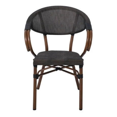 COSTA Armchair Alu Walnut/Textilene mixed Black