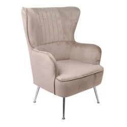 CROMA Armchair Fabric Light Brown Velure CROMA Armchair Fabric Light Brown Velure