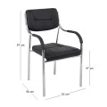 ALPHA Armchair Chrome/Black Pu