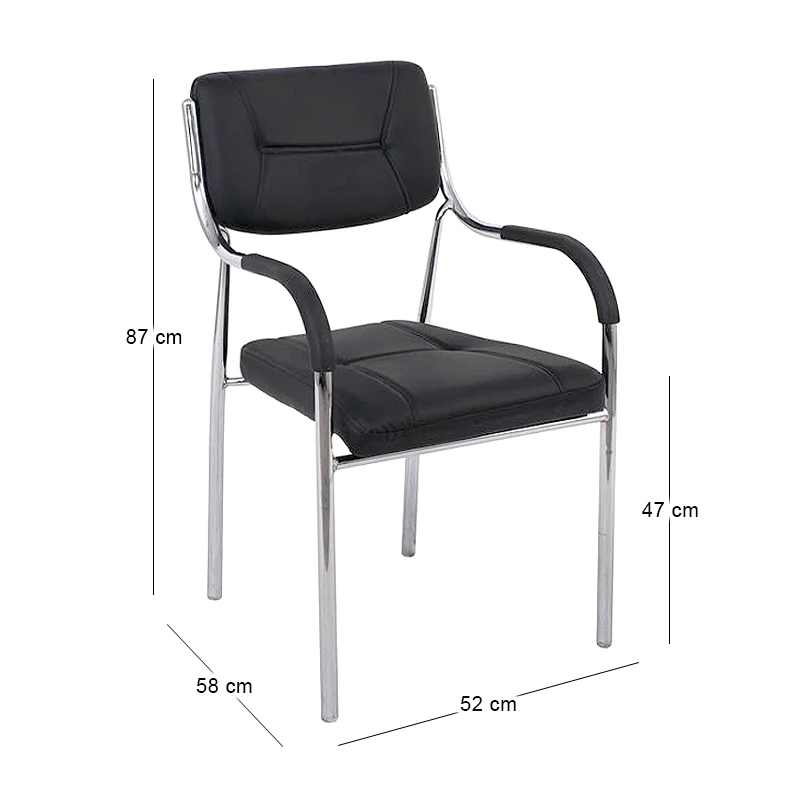 ALPHA Armchair Chrome/Black Pu