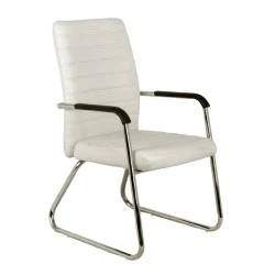 COLLET Visitor Armchair/Chromed Frame/Cream Pu COLLET Visitor Armchair/Chromed Frame/Cream Pu