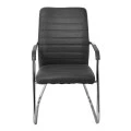 COLLET Visitor Armchair/Chromed Frame/Black Pu