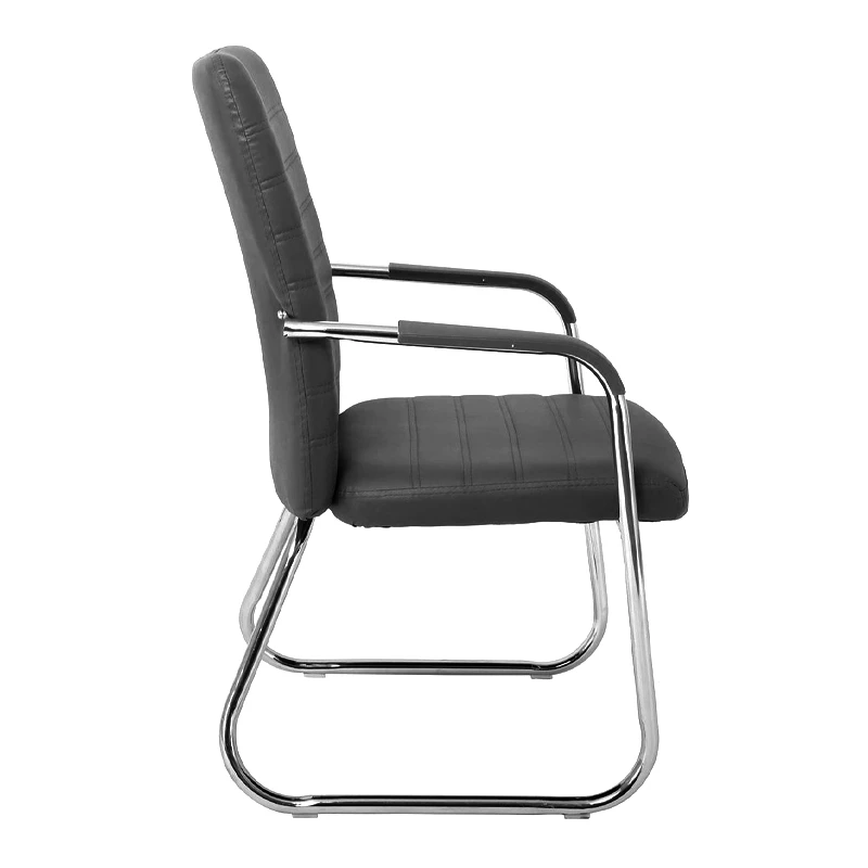 COLLET Visitor Armchair/Chromed Frame/Black Pu